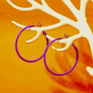 Purple Hoop Earrings